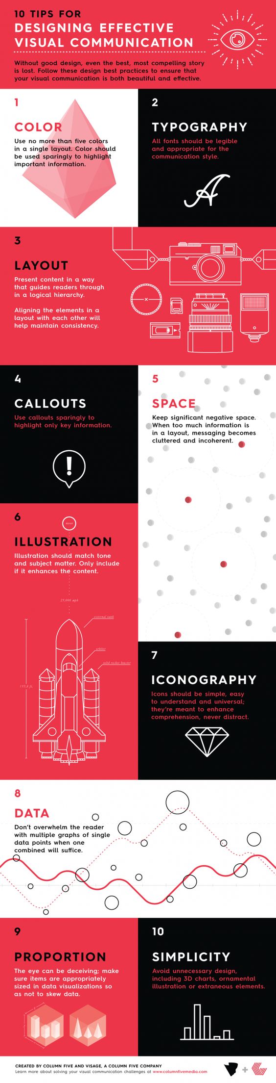 10 Tips for designing effective visual communication   infographic by Column Five via @Peg Fitzpatrick