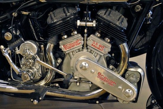 1936 Brough Superior SS80 R Side Engine