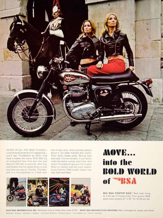 1968 Ad BSA Thunderbolt Motorcycle British Import 654cc Engine Sportbike YCD6 - Period Paper