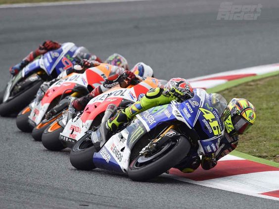 2014 Catalunya MotoGP - Valentino Rossi, Marc Marquez, Dani Pedrosa and Jorge Lorenzo - Image courtesy of Yamaha