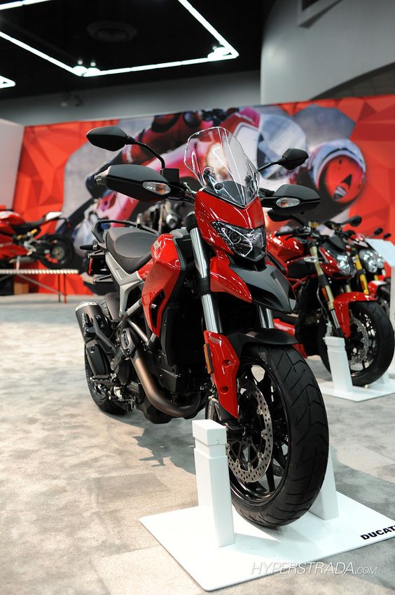 2015 Ducati Hyperstrada at the International Motorcycle Show in Portland, Oregon.
