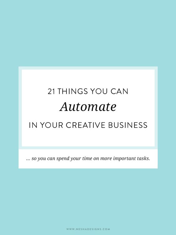 21 things you can automate in your creative business — Nesha Designs