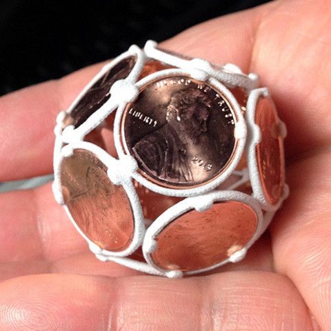 3D Dodecahedron Penny Ball, 18111 #3D #3Dprint #3Dprinting [more pics on Cults website]