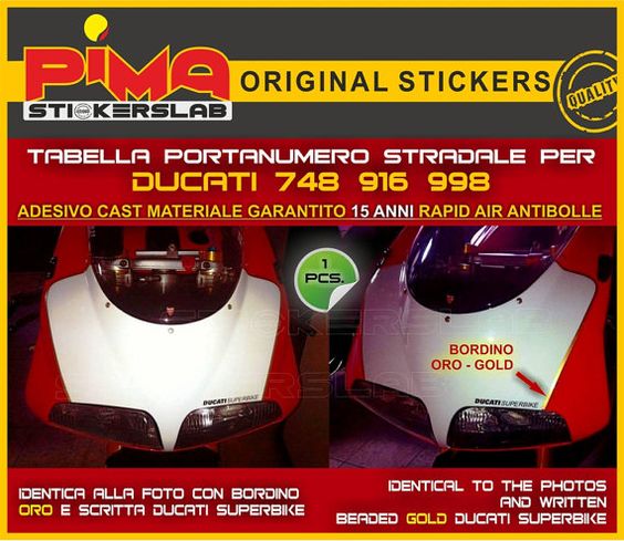 Adesivo Stickers Portanumero Ducati 748 916 998 di PIMAstickerslab