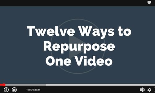 After you've taken the time and effort to produce a piece of quality video content, you need to make sure you maximize it's potential by re-purposing.