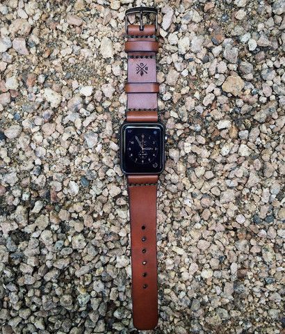 All straps are precisely cut from 4 ounce American Bridle Leather. This includes the proper Apple hardware lugs and a leather strap. We have 3 different hardware ( lugs and buckle ) finishes to match your Apple Watch version and all come with rounded hardware.