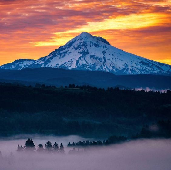 An amazing sunrise from Jonsrud Viewpoint in Sandy, Oregon. Photo by instagrammer joshriggsphotography.