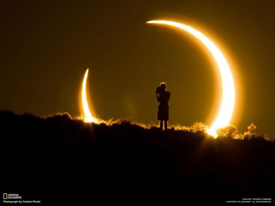 An onlooker of the annular solar eclipse witnesses the celestial event on May 20, 2012 by Colleen Pinski.