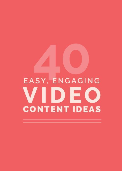 Another element of visual marketing? Videos! Giving you 40 content ideas on the blog today