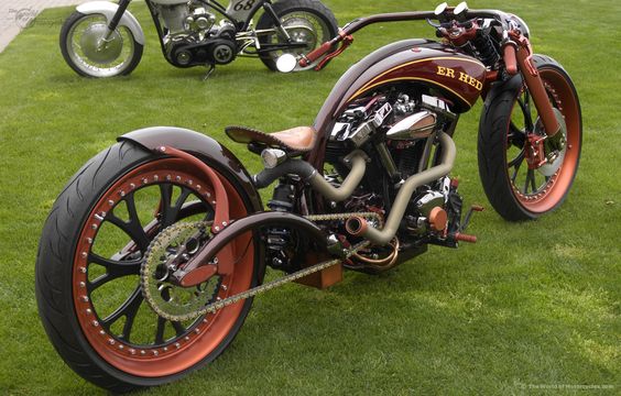 Another Picture of The 'Er Hed' XV17 Metric Custom Motorcycle by AFT Customs in Martell, California (1700cc Yamaha Metric Custom Drag Bike)