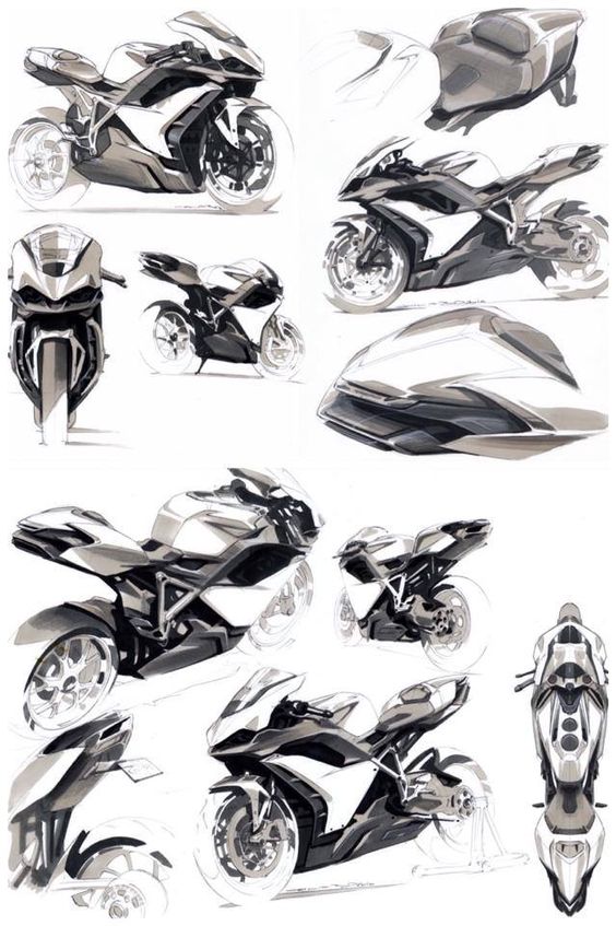 Anthony Collard Motorbike Sketches