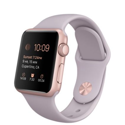 Apple Watch Sport - 38mm Rose Gold Aluminum Case with Lavender Sport Band - Apple