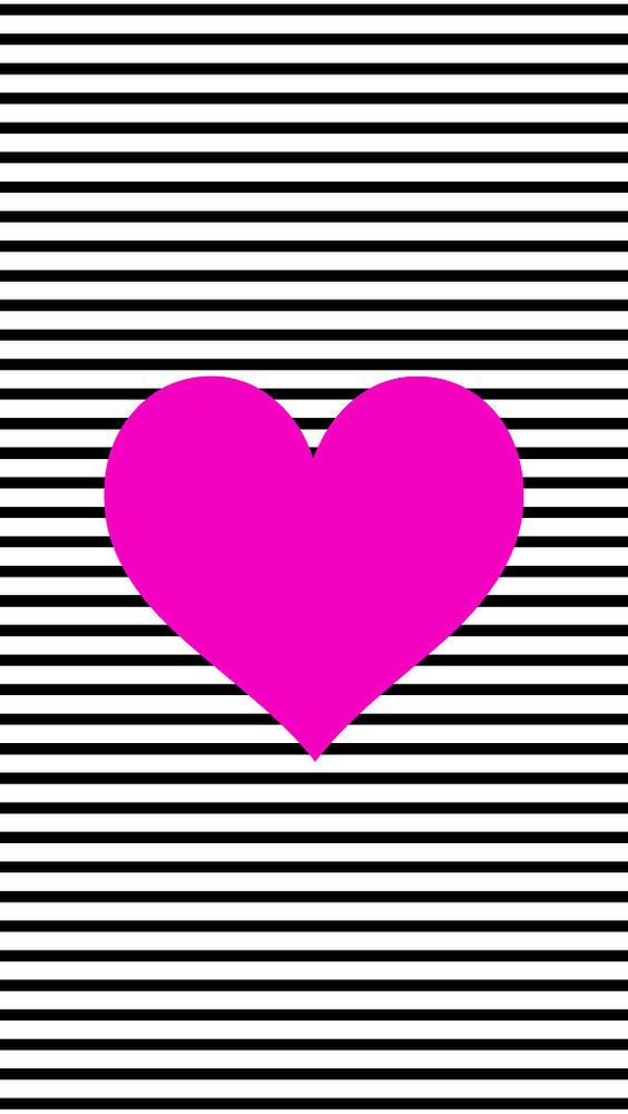 Black and White Stripe Heart iPhone 6 Wallpaper