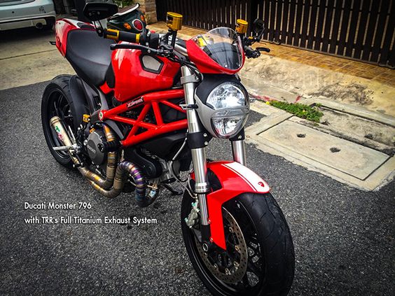 BMW Society /  Ducati Monster 796 with TRR's Full Titanium Exhaust .