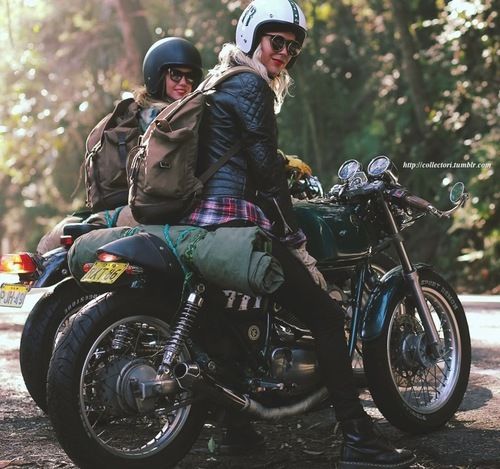 Both originally from Sweden, Maria and her best friend, Nina, love to ride. #biker #queen