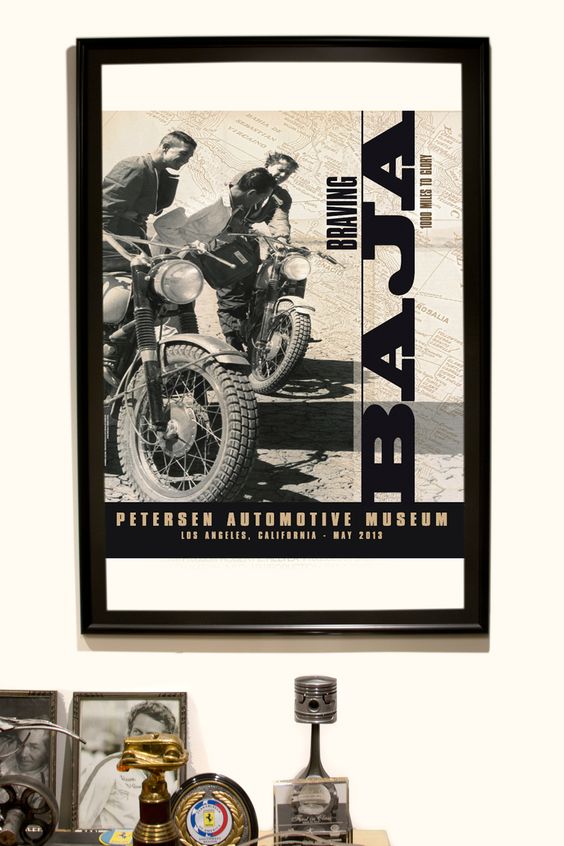 Braving Baja Motorcycle Poster