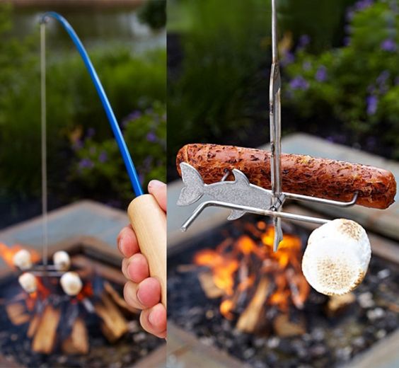 Campfire Fishing Rod Makes Roasting Stuff Infinitely More Fun - OhGizmo! Yes Please :)