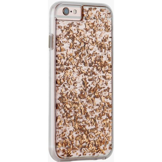 Case Mate Rose Gold Leaf iPhone 6 Plus Case ($46) ❤ liked on Polyvore featuring accessories, tech accessories and case-mate