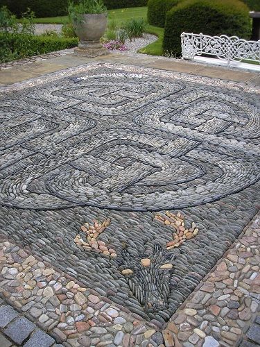 celtic stone/pebble mosaic!…beautiful! My gosh that must have taken ages!