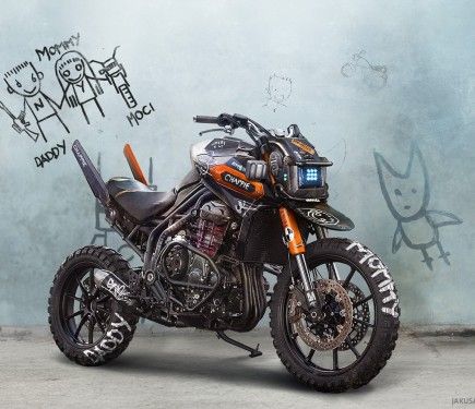 Chappie Inspired Triumph Tiger Explorer, I love Die Antwoord, love Chappie, and this bike!