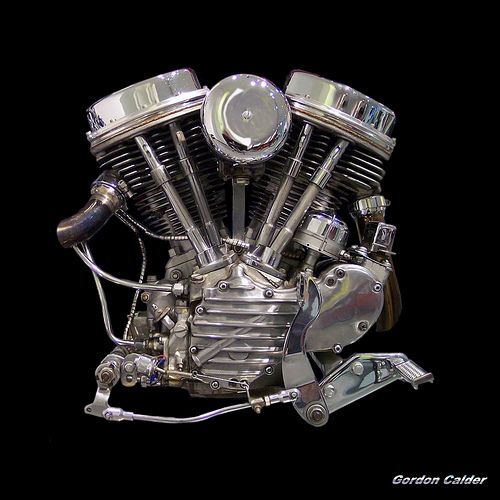Classic/Iconic Harley Davidson Panhead Chopper Motorcycle Engine (photo credit: Gordon Calder)