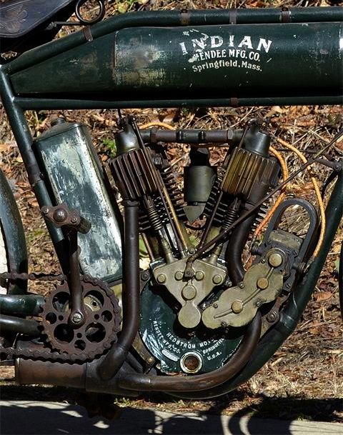 Cool picture of an old Indian Motorcycle engine