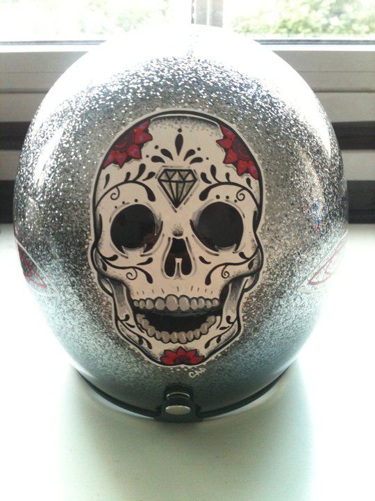 Custom Helmet Skull Paint Job