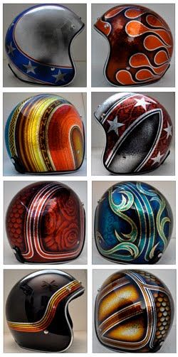Custom painted 3/4 helmets