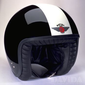 Davida jet Helmets:  two tone Black,White  Product Code: 80221