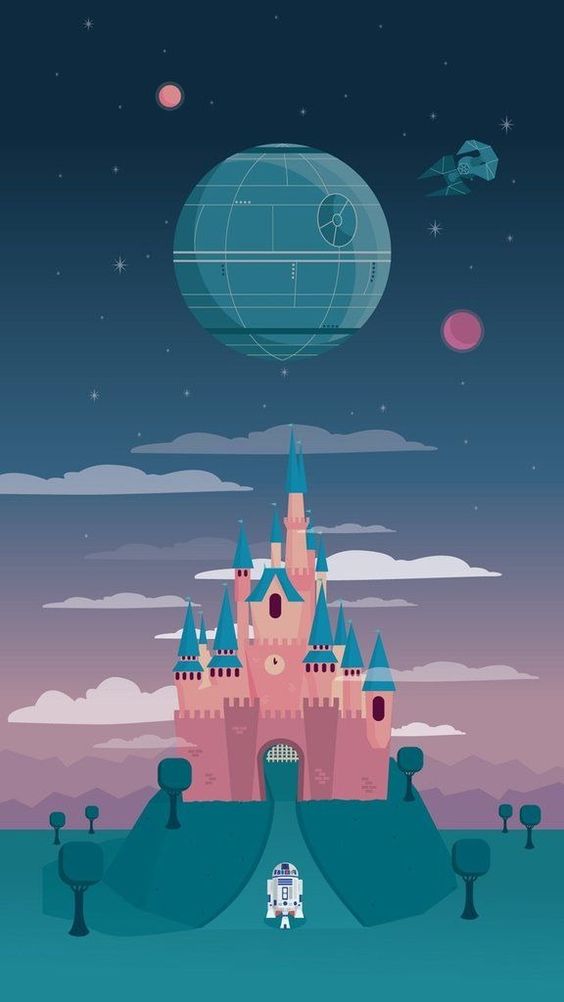 Disney and the Death Star iPhone Wallpaper