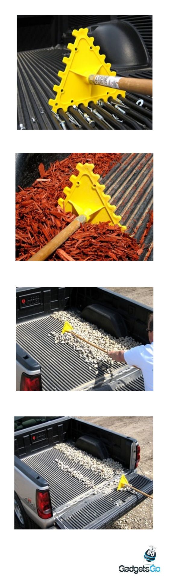 Do you know how to clean your pickup truck bed in the easiest way possible? Just use the Universal Truck Bedliner Rake to remove dirt in just one stroke. It works better than hoses and brooms! #clean #cargadgets