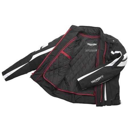 Drift Sport Motorcycle Jacket | Triumph Motorcycles | The Triumph Drift Jacket is a sportier textile jacket with AirFlow Tech ventilation and fixed water resistant membrane.