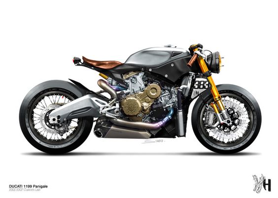 Ducati 1199 Panigale Cafe Racer by Holographic Hammer