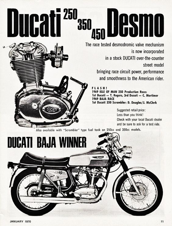 Ducati 250, 350, 450 Desmo (1970)