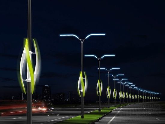 Eco shocker: Turbine Light concept uses wind to light highways Ingenious, eco-friendly concepts are all around us, there's no denying that. This one caught our eye because it's pretty innovative, seemingly well thought out, and good looking to boot. The Turbine Light concept harnesses the power of the wind from cars rushing past to light up the ever-darkening roadways.