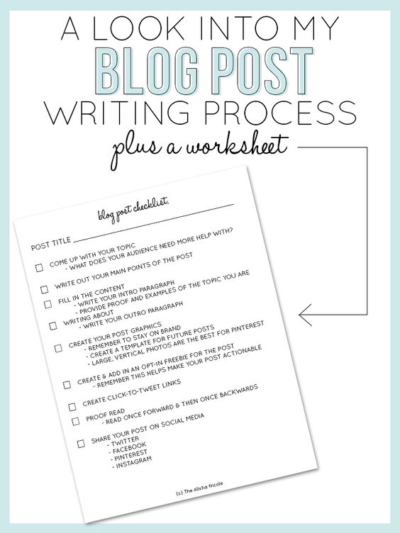 #EPIC resource for new #bloggers! She even has worksheets ♥ (I have a special place in my heart for worksheets lol) - A Look Into My Blog Post Writing Process