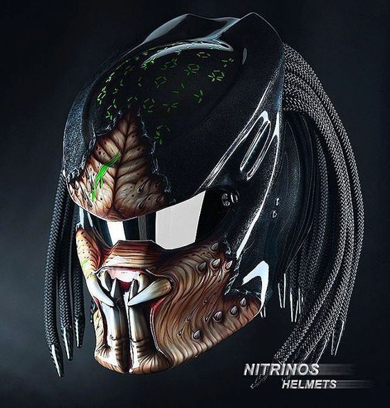 Fierce Predator Themed Motorcycle Helmets With Dreadlocks