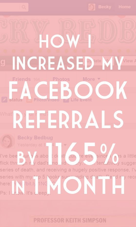 Find out how I increased my Facebook referrals by 1165% and how Facebook went from my 20th to my 5th traffic source in 30 days. An easy-peasy guide for bloggers.