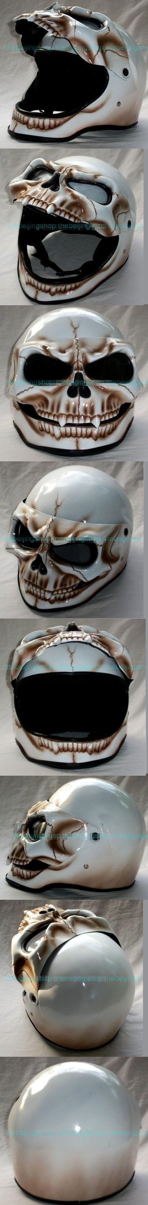 Flip up Face Shield Skeleton Full face Motorcycle Helmet - Diana`s Custom Design