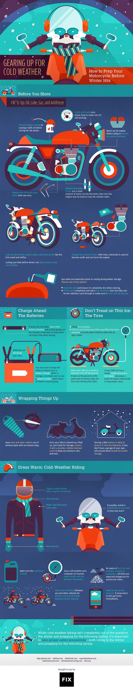 Gear up for the cold season with these tips for winterizing your motorcycle ahead of storage or winter riding. #motorcycle