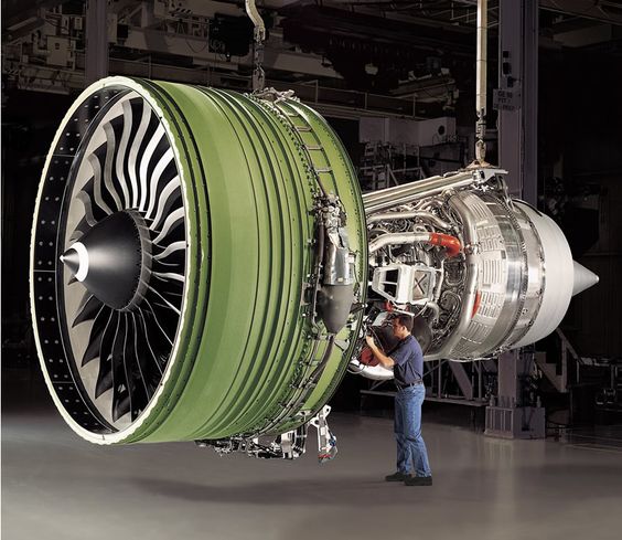 General Electric GE90-115B high-bypass turbofan aircraft engine built by GE Aviation exclusively for the Boeing 777