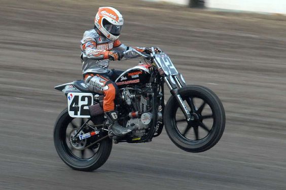 Harley Sportster Tracker | This guy was having fun on his XR750 Harley flat tracker.
