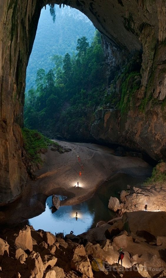 Hidden in the depths of the Vietnamese jungle lies The Hang Son Doong, part of a network of over 150 caves. Surrounded by jungle and used in the Vietnam war as a hideout from American bombardments, the cave passage is so large that it could hold a block of 40-storey skyscrapers.