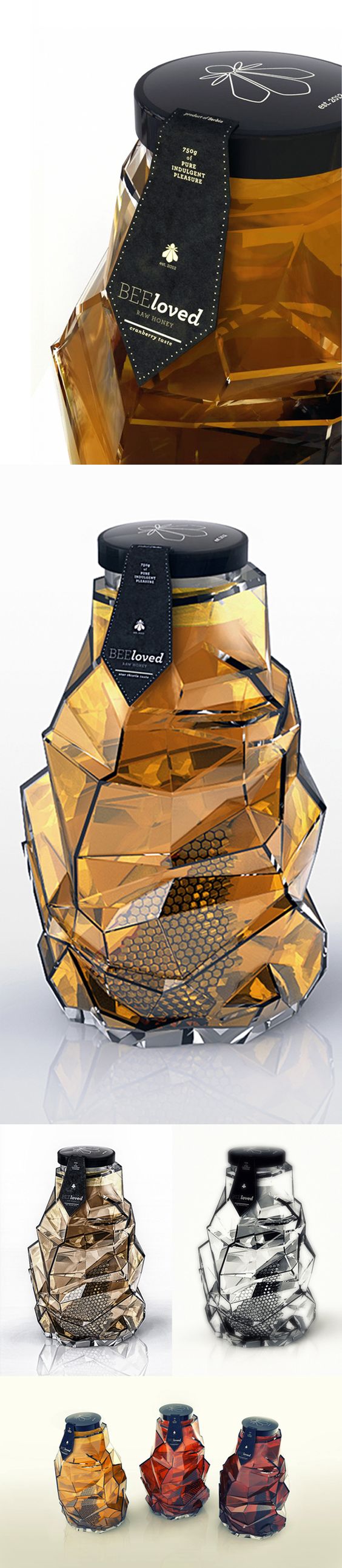 Honey packaging designed by Tamara Mihajlovic (pretty cool, but I keep thinking - 
