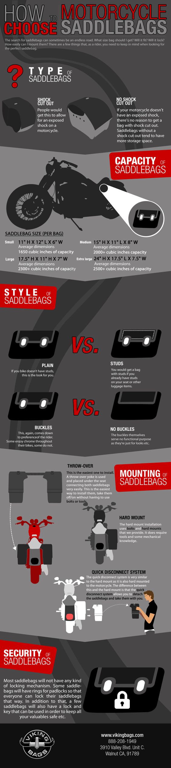 How To Choose Motorcycle Saddlebags Infographic - #Vikingbags @Vikingbags
