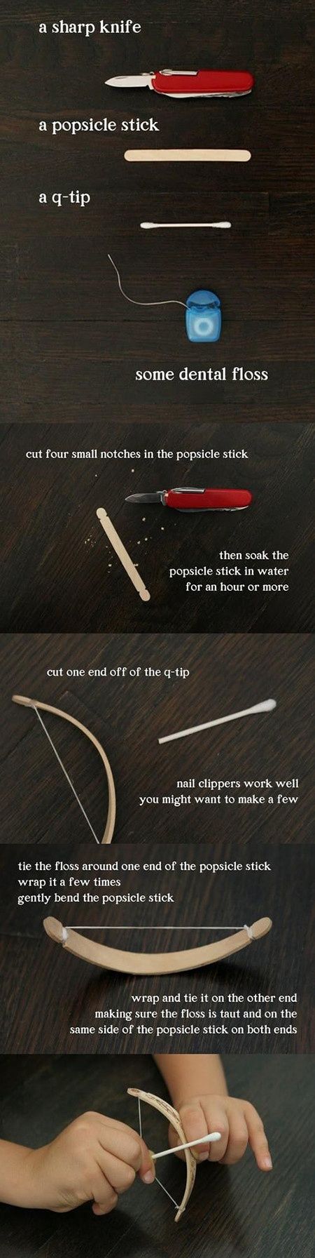 How to make a mini bow and arrow with everyday things. THIS WILL HAPPEN.