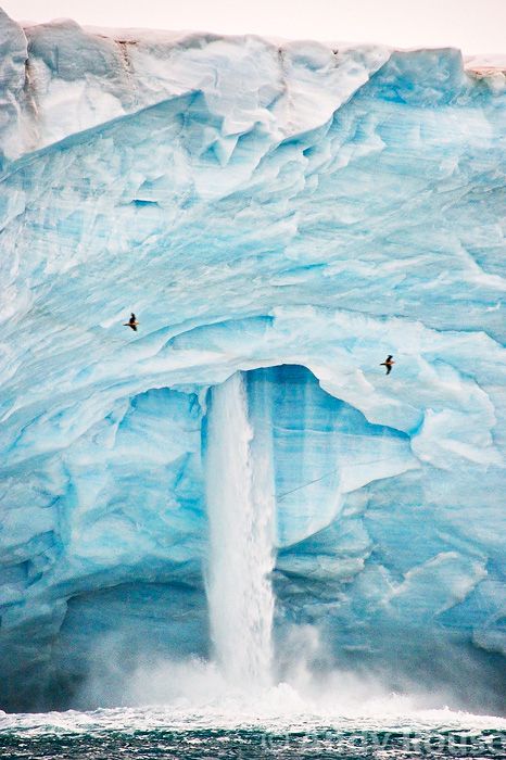 Iceberg Waterfall / Svalbard, Norway