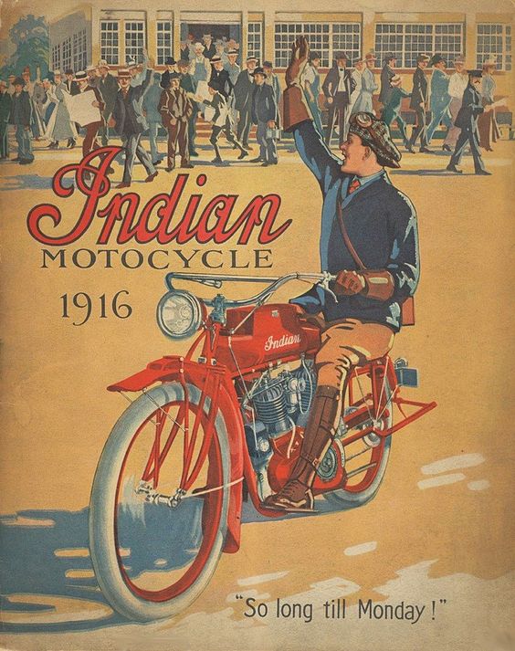 Indian Motorcycle (1916) #vintage #ad