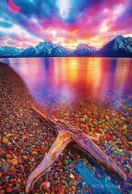 Jackson Lake is located in north western Wyoming in Grand Teton National Park.