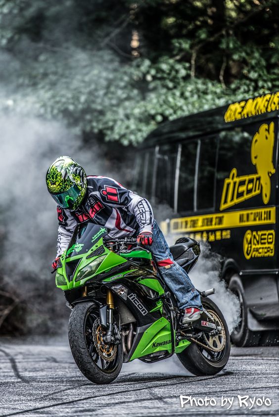 # kawasaki # motorcycle # green
